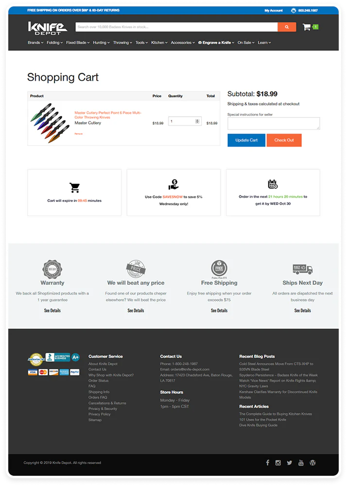 Homepage audit example