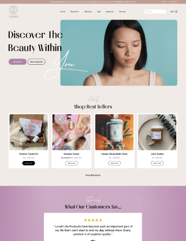 Homepage design example