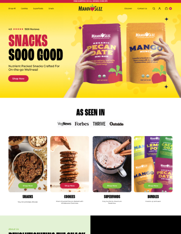 Mamasezz homepage design example